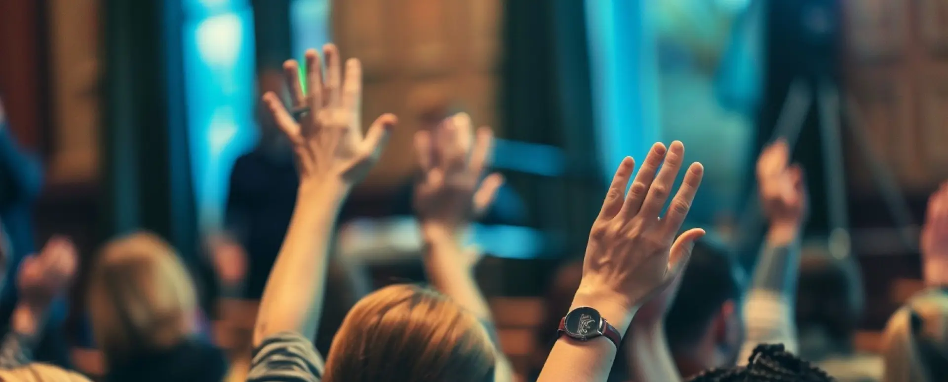 People raising hands